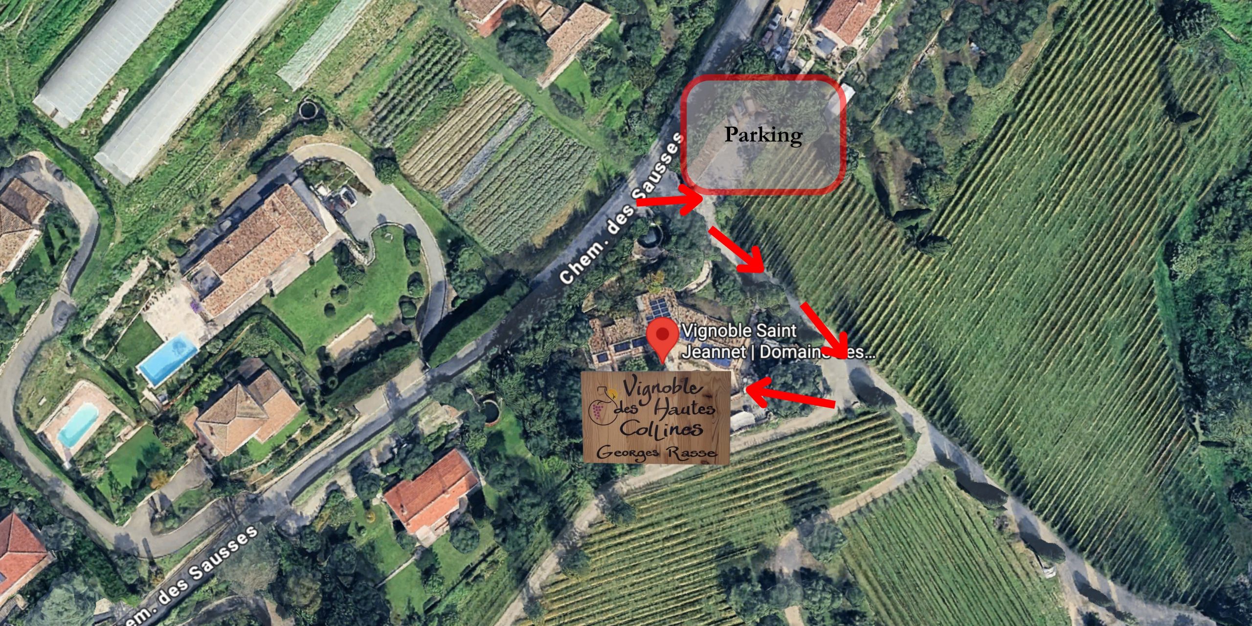 Mapa de acceso al Domaine des Hautes Collines - Saint-Jeannet
